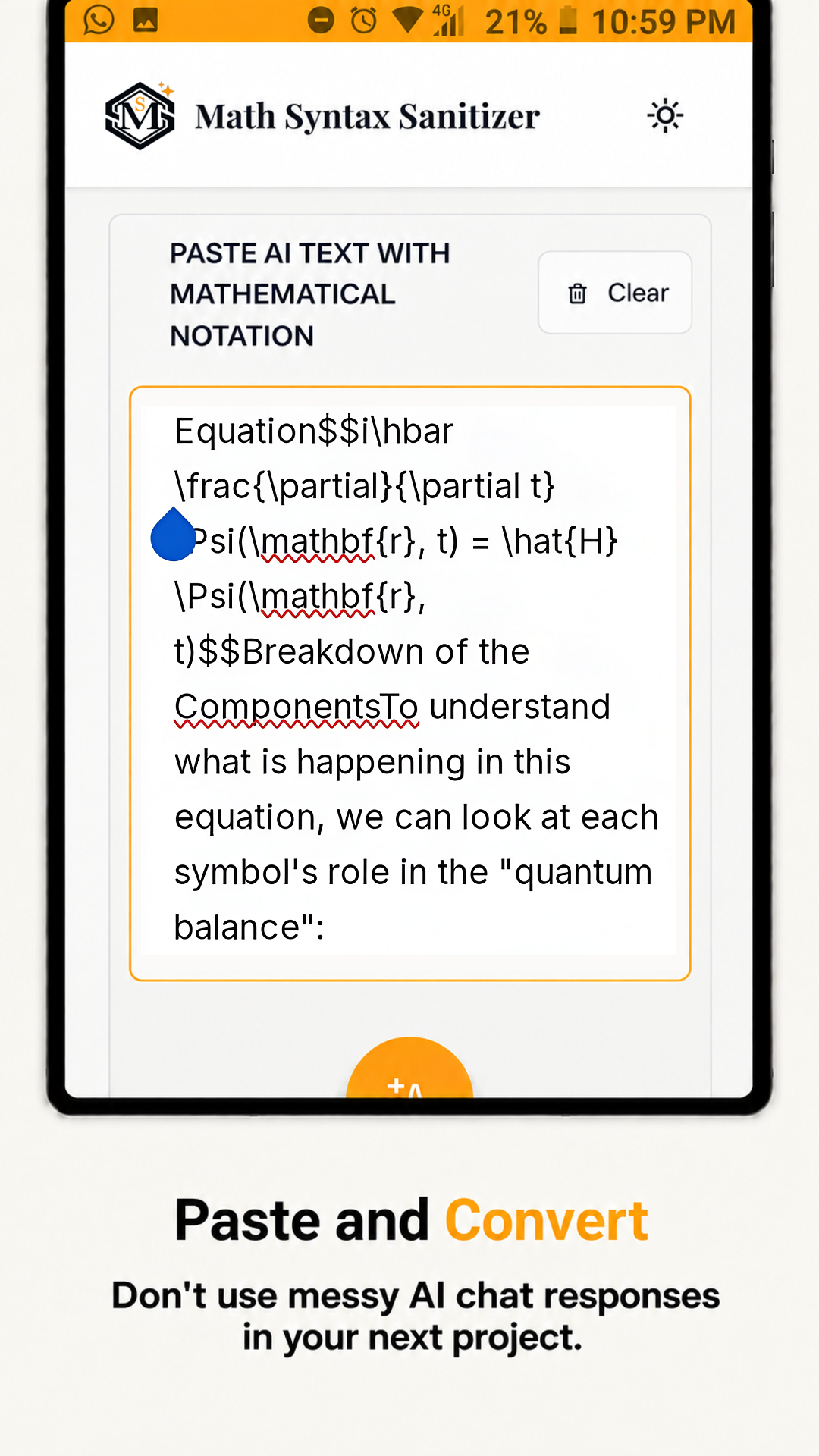 Paste Math Text